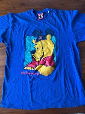 Vintage Mickey Inc Walt Disney World Winnie Pooh Blue T-Shirt Tee | XL